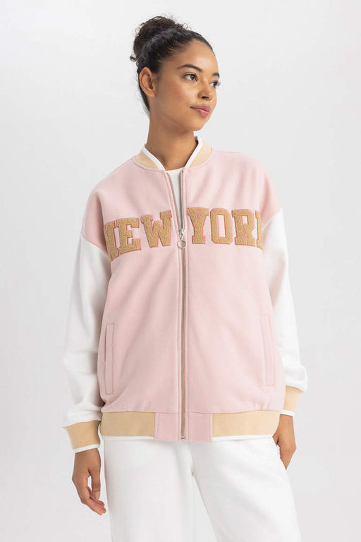 DeFactoFit Спортивный кардиган-бомбер оверсайз из плотной ткани  фото 3