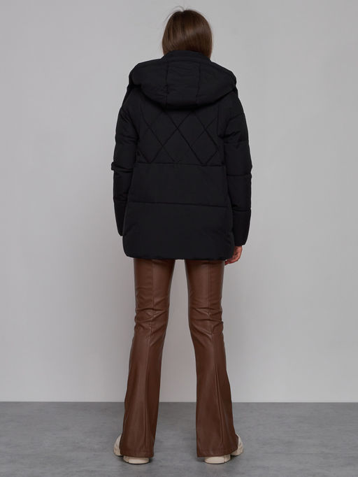 Зимняя женская куртка модная с капюшоном черного цвета 52302Ch - Holdluck фото 5
