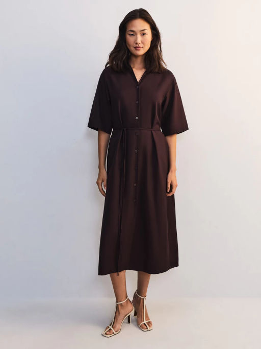 Льняное платье-рубашка с поясом ZR2605012904-27 / Zarina