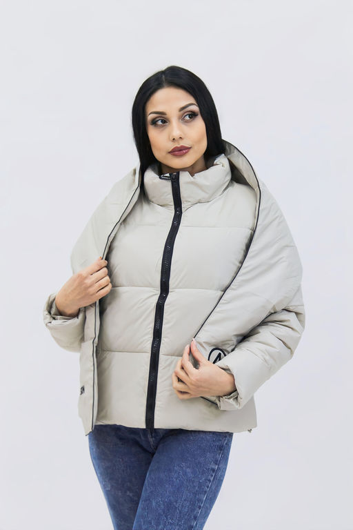 Демисезонная женская куртка весна осень +дутый шарф-косынка 8193