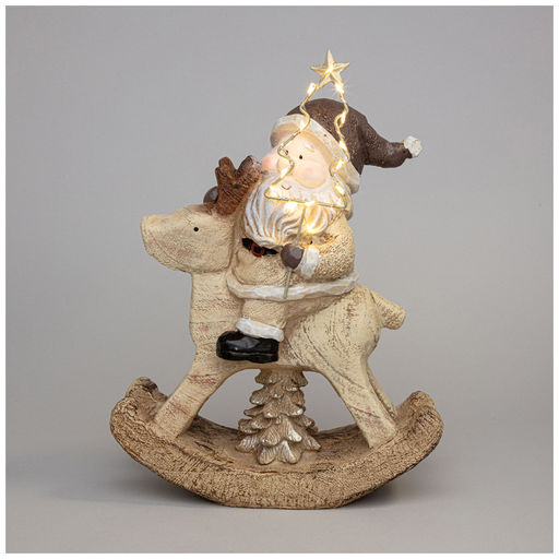 ФИГУРКА ДЕД МОРОЗ НА ОЛЕНЕ С LED-ПОДСВЕТКОЙ 22,7*9,8*28,5 СМ - Lefard фото 5