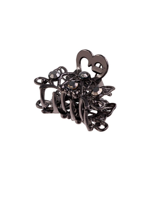 Цена за 6 шт. Крабик для волос «Серый блеск», 2.5 см, серебро