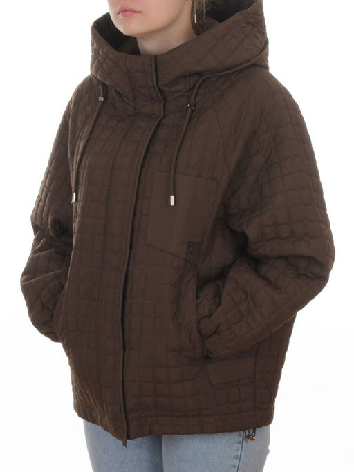 8039 BROWN Куртка стеганная демисезонная женская (100 гр. холлофайбер) - Fashion фото 5