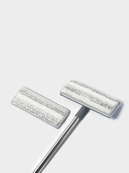 Швабра для стен и окон, со сгоном, стальная ручка, 2 насадки из микрофибры, 20885 см