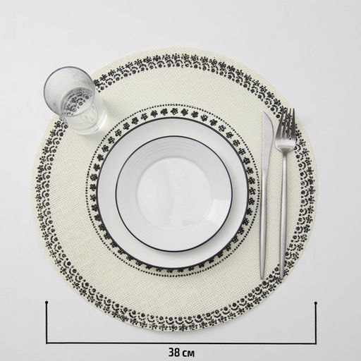 Цена за 12 шт. Салфетка сервировочная Михенди, 3838 см, цвет чёрно-белый - Simaland фото 6