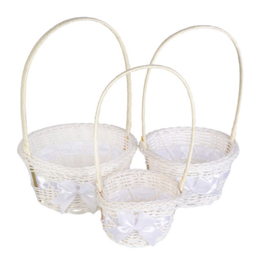 Корзина плетеная 3 штуки набор / GN295-15 /уп 200/белая - Галеонтрейд фото 3