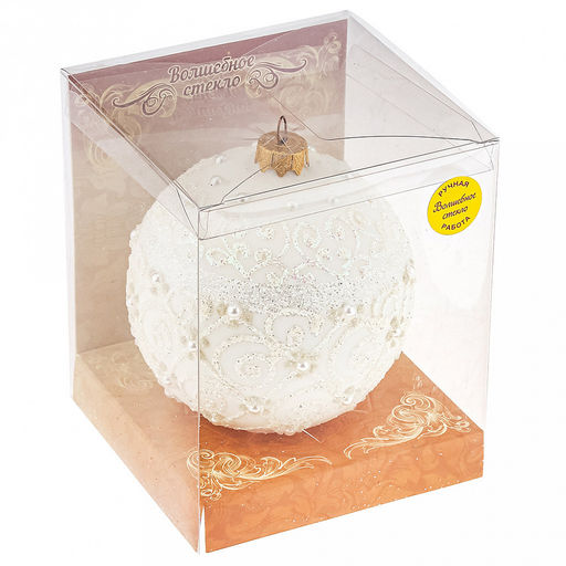 Елочная игрушка шар стеклянная Мираж д10см, ручная художественная роспись, подарочная упаковка (Россия) - Домашняя мода фото 2