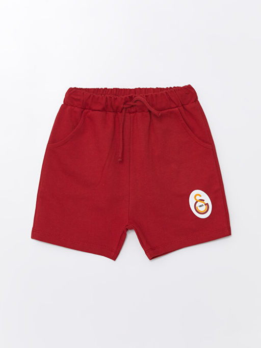 Bisiklet Yaka Galatasaray Bask?l? Erkek Bebek Ti??rt Ve ?ort 2li Tak?m - Waikiki фото 3