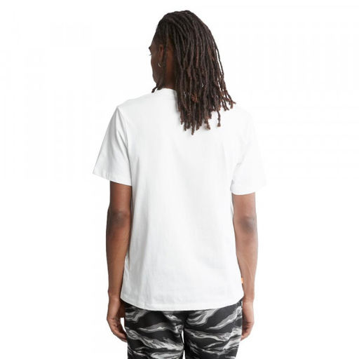 Мужская футболка Timberland SS Brand Carrier Linear Logo Tee Regular белая  фото 2