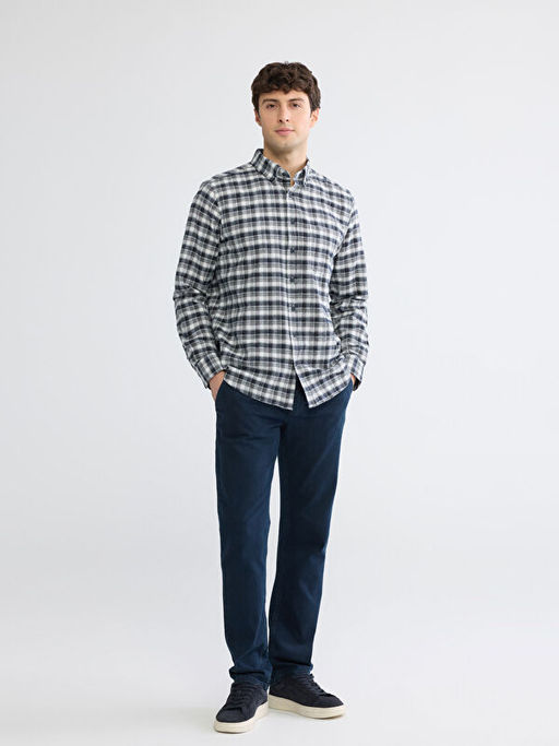 Regular Fit Ekose Gabardin Erkek G?mlek