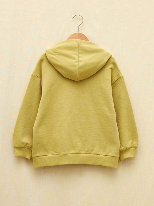 Kap??onlu Bask?l? Uzun Kollu K?z ?ocuk Fermuarl? Sweatshirt - Waikiki фото 2