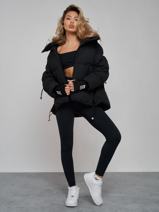 Зимняя женская куртка модная с капюшоном черного цвета 52306Ch - Holdluck фото 17