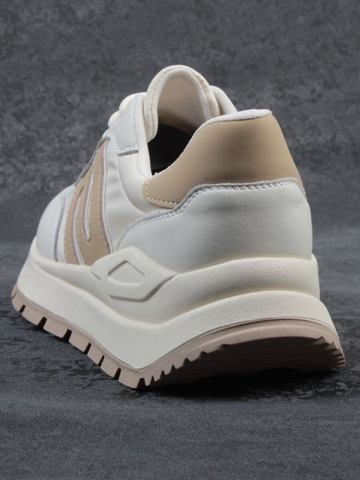 03-WG040-2M MILK/BEIGE Кроссовки демисезонные женские (натуральная кожа) - Фабричный китай фото 10