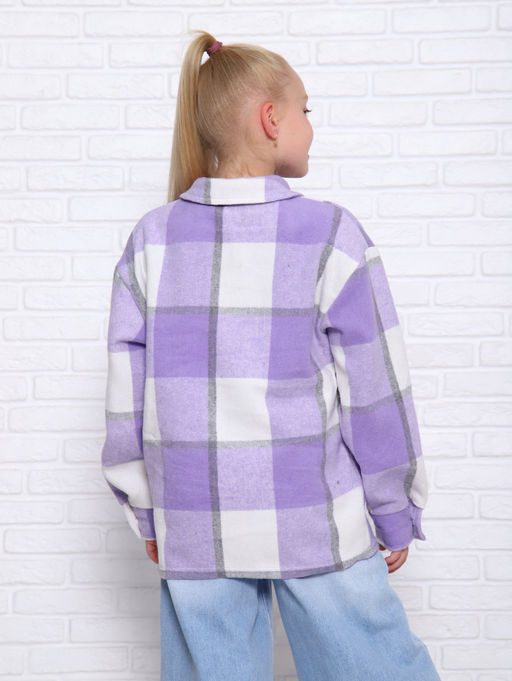 РБ012 Рубашка Бавария 2 (лиловый; белый) - Милаша фото 6