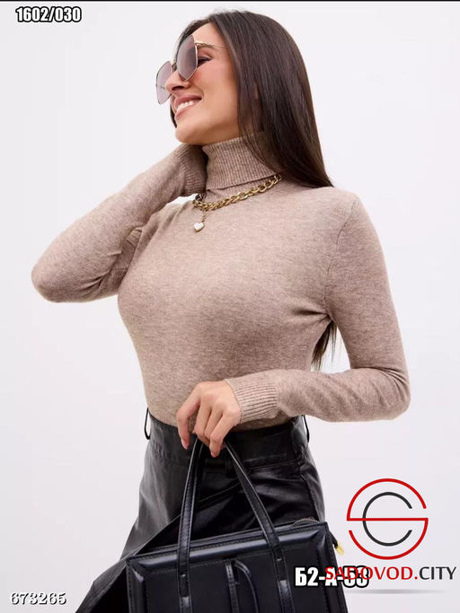 Женская базовая однотонная водолазка - Bruno фото 3