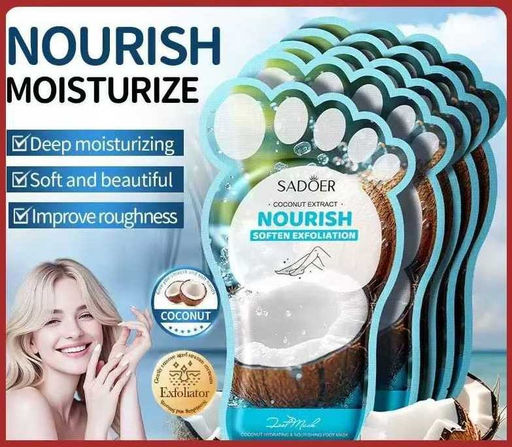 SADOER Пилинг носочки, маска для ног отшелушивающая с экстрактом кокоса Soften Exfoliation