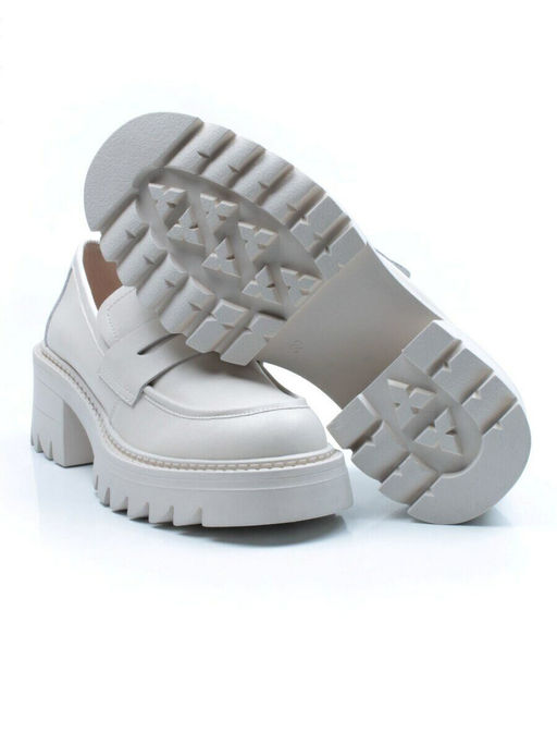 03-C1801-3 WHITE Лоферы женские (натуральная кожа)