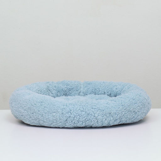 Лежанка для собак и кошек Уют, мягкий мех, 45 х 35 х 11 см, голубая - Пижон фото 2