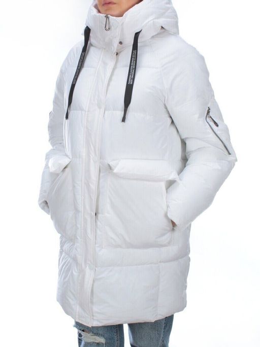 2197 WHITE Пуховик женский зимний AIKESDFRS (холлофайбер) - Fashion фото 4