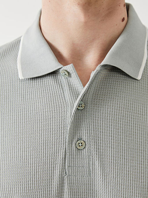 Polo Yaka K?sa Kollu Pike Erkek Dokulu Ti??rt