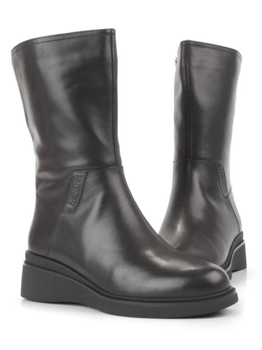 Z4213M BLACK Полусапоги зимние женские (натуральная кожа, натуральный мех)