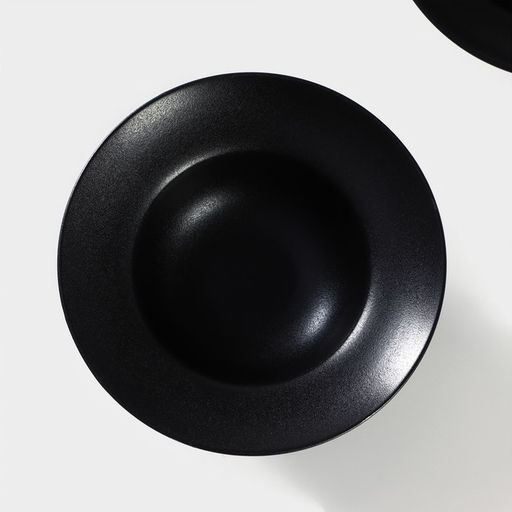 Тарелки для пасты Magistro Carbon, d=19,5 см, набор 2 шт, фарфор, чёрные  фото 3