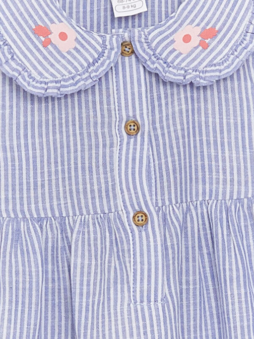 Bebe Yaka ?izgili K?z Bebek Elbise - Waikiki фото 3