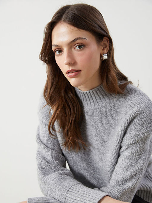 Yar?m Bal?k?? Yaka Kad?n Triko Kazak