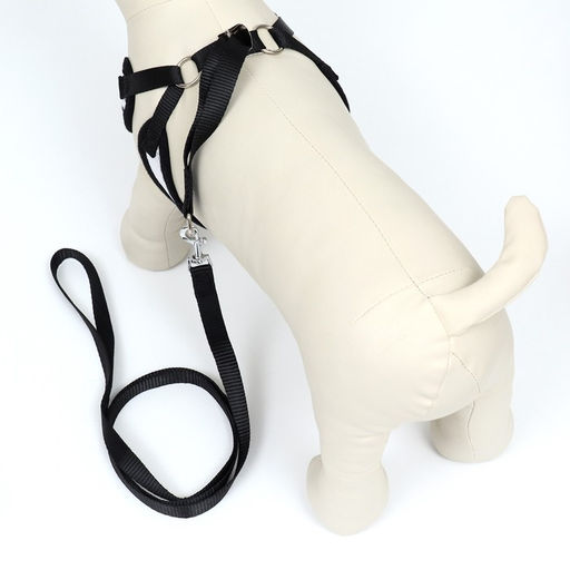 Комплект с мягкой шлейкой и бантиком Перья, размер M, поводок 120 x 1,5 см, ОГ 28-46 см - Пижон фото 3