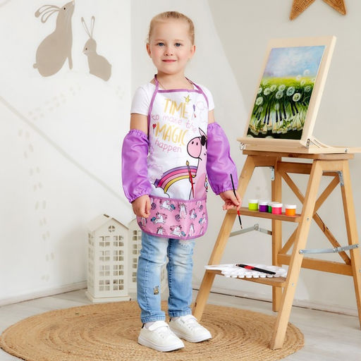 Набор детский для творчества «Этель. Единорог»: фартук 49×39 см и нарукавники