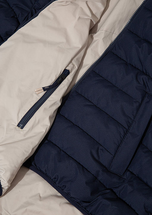 Cift Tarafl? Kapusonlu Lacivert Sisme Mont - Mavi фото 8