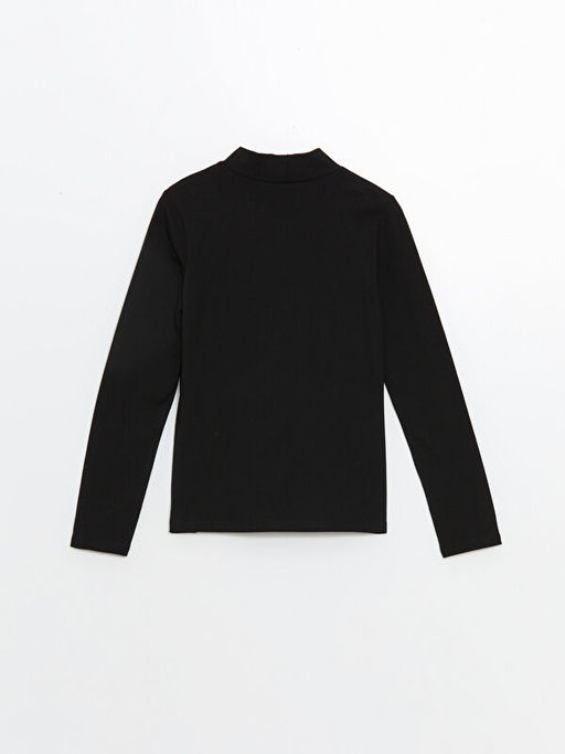 Yar?m Bal?k?? Yaka Basic K?z ?ocuk Ti??rt - Waikiki фото 2