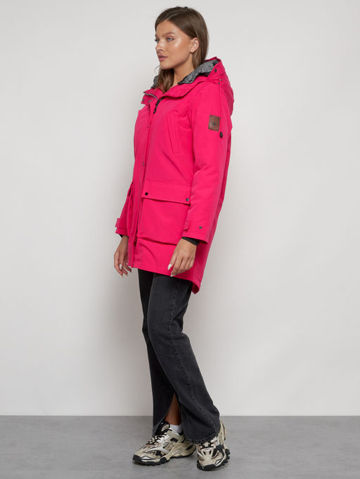 Парка женская зимняя MTFORCE c капюшоном розового цвета 2329R  фото 3