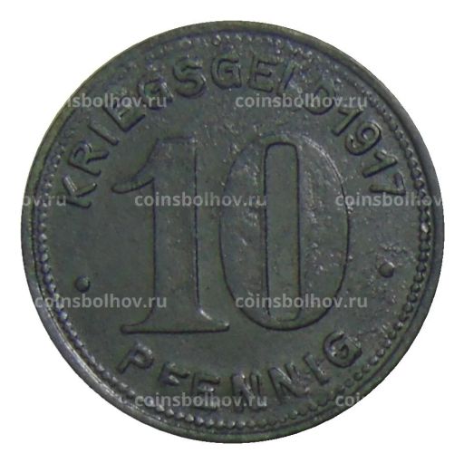 Монета 10 пфеннигов 1917 года Германия  Нотгельд Эльберфельд