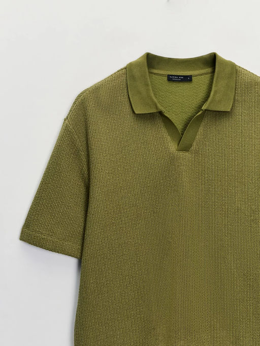 Футболка поло из фактурного хлопка / Zarina  фото 3