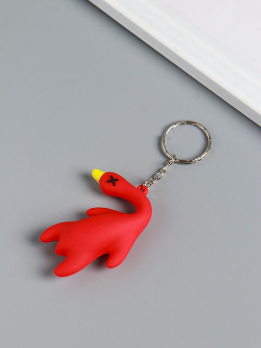 Цена за 12 шт. Брелок для ключей на кольце резина «Утка», 5×2×5.5 см, МИКС