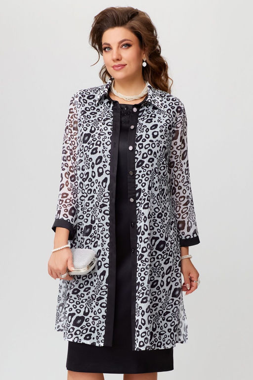 Кардиган FITA 20255 черно-белый