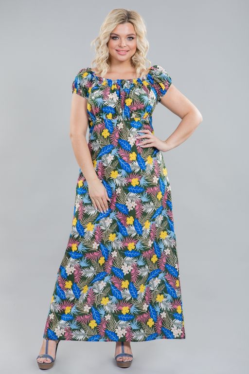 Платье 1150 цветы на зеленом - Novita фото 2