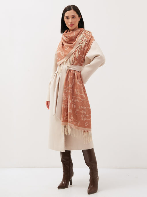 В составе шерсть ! теплый двусторонний палантин - Tantino фото 2