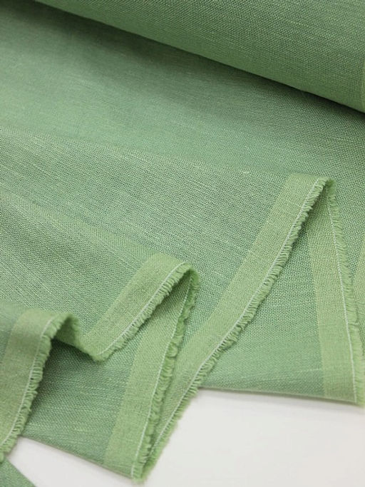 Лен с вискозой с эффектом мятости цв.Винтажная мята, ш.1.45м, лен-53%, вискоза-47% - Купава фото 2