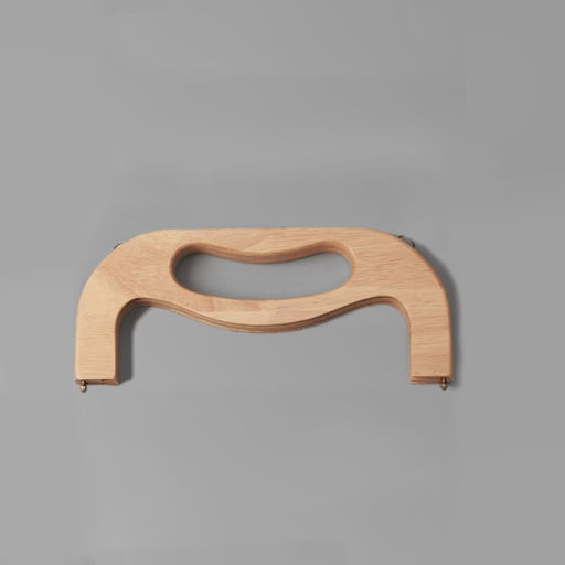 Ручка-фермуар для сумки, деревянная, на магнитах, с креплением, 27×12×2.5 см, бежевая