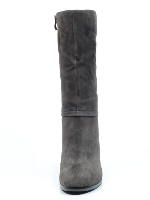 02-YF189-201M DK.GREY Полусапоги зимние женские (натуральная замша, натуральный мех (еврозима))