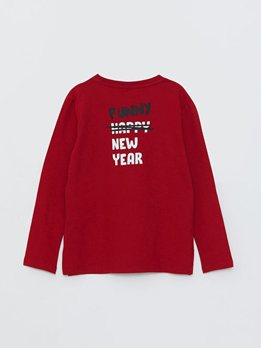 Bisiklet Yaka Y?lba?? Temal? Uzun Kollu Erkek ?ocuk Ti??rt - Waikiki фото 2