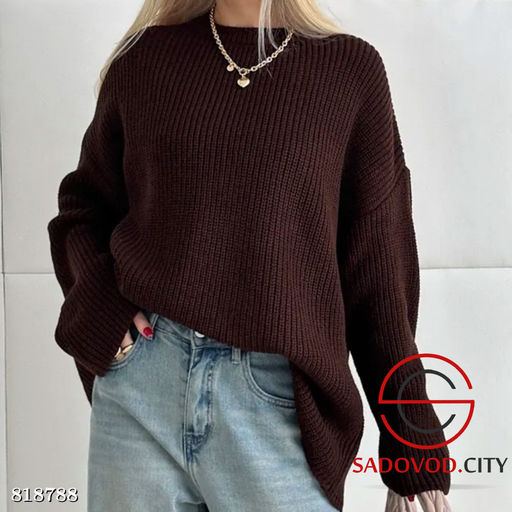 Свитер вязаный однотонный