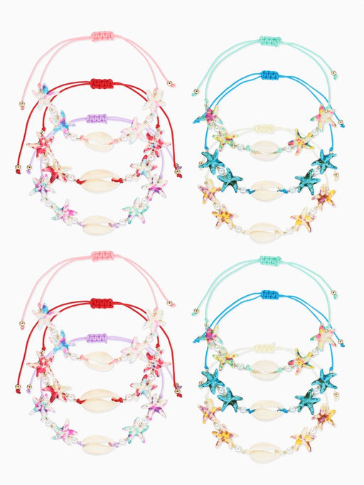 Цена за 12 шт. Браслет «Морской. Ракушка и звезда», d=6 см, МИКС