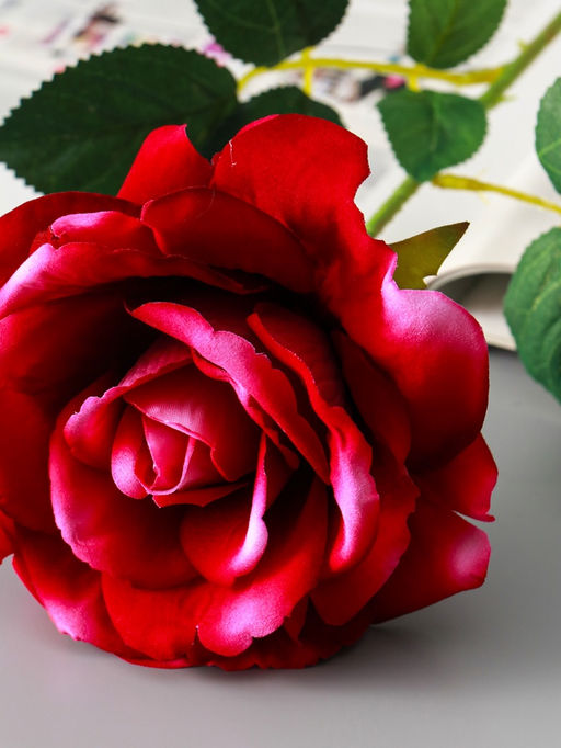 Цветы искусственные «Роза Аманда», бархат, d=11 см, h=58 см, розовые