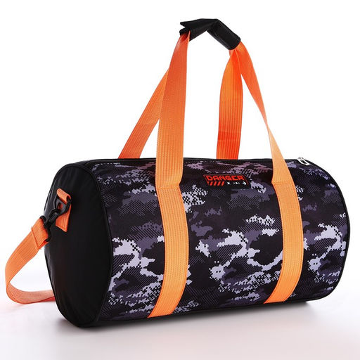Сумка детская спортивная для мальчика «Камуфляж», 40×20×20 см, отдел на молнии, чёрная