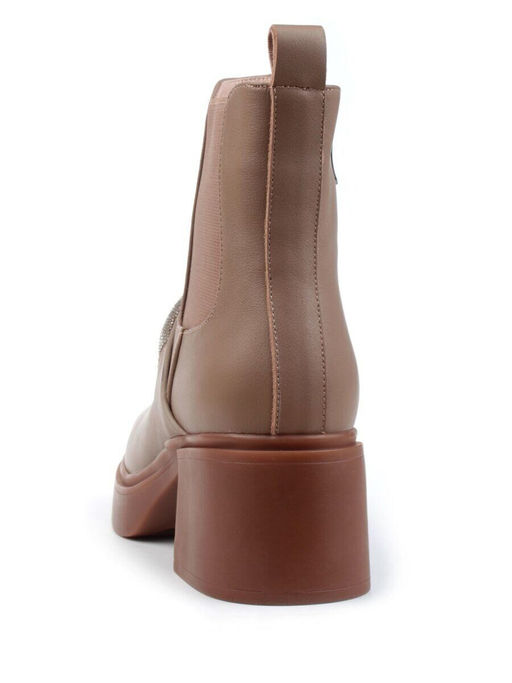 04-M904A 987-31M-2 DK. BEIGE Ботинки зимние женские (натуральная кожа, натуральный мех)