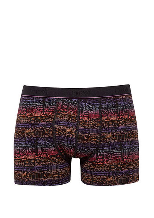 Bask?l? Siyah Boxer