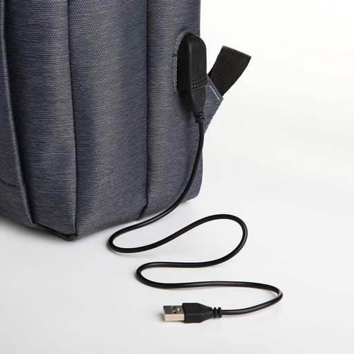 Рюкзак городской на молнии, 2 кармана, с USB, цвет серый - Simaland фото 5